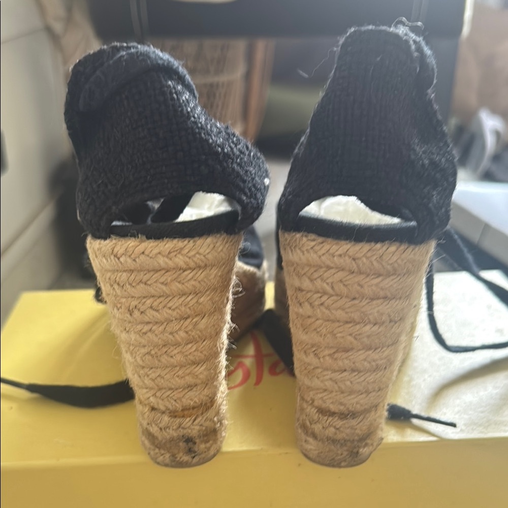 CASTANER Black Espadrille Wedge Sandals - Picture 5 of 6